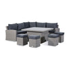 White Wash Rattan with Grey Cushions