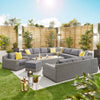 White Wash Rattan with Grey Cushions