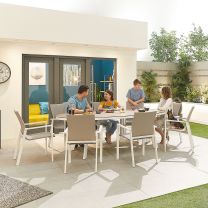 White Aluminium Frame with Light Grey Textilene