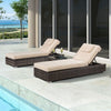 Brown Rattan with Beige Cushions