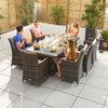 Brown Rattan with Beige Cushions