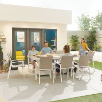 White Aluminium Frame with Light Grey Textilene