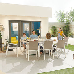 White Aluminium Frame with Light Grey Textilene