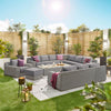 White Wash Rattan with Grey Cushions