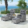 White Wash Rattan with Grey Cushions