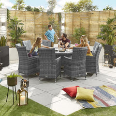 Grey Rattan with Grey Cushions