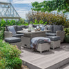 White Wash Rattan with Grey Cushions