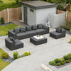 Buddha Outdoor Fabric Sofa Set With Footstool - Canvas