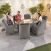 White Wash Rattan with Grey Cushions