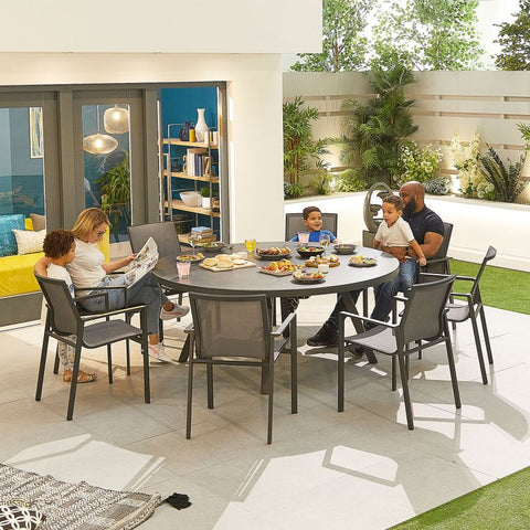 Milano 8 Seat Dining Set - 1.8m Round Table