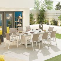 White Aluminium Frame with Light Grey Textilene