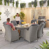 White Wash Rattan with Grey Cushions