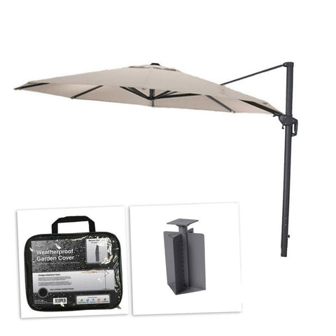 Galaxy 3.5m Round Cantilever Parasol with In-Ground Base & Cover